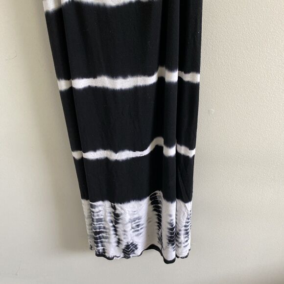 LUCKY BRAND Swimwear Black & White Dress Tie Dye Coverup Size Large Boho Beach - Picture 3 of 6